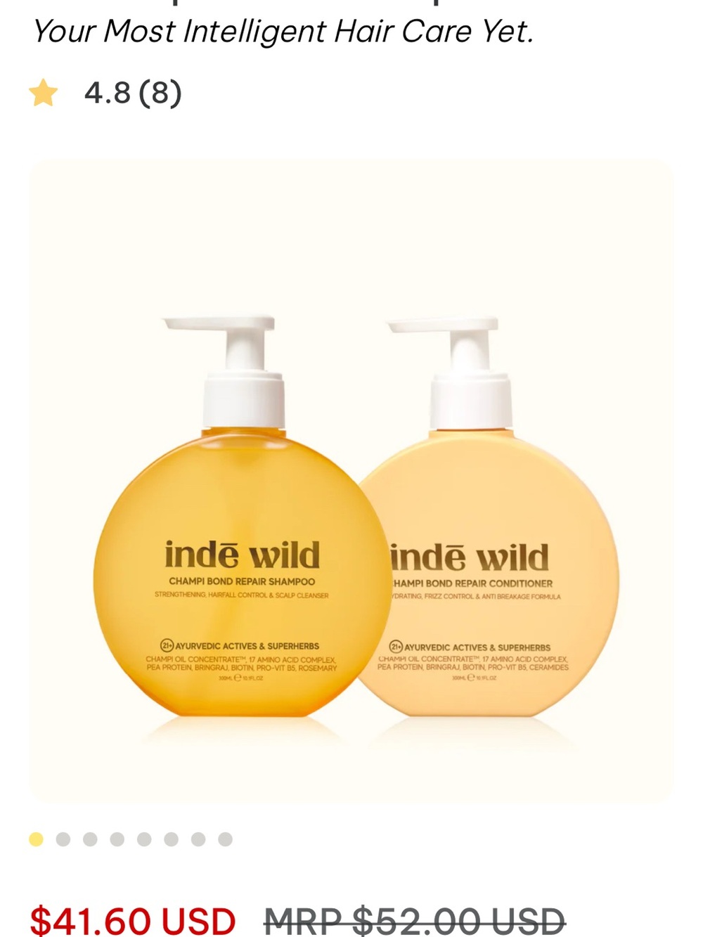 indē wild Bond Repair Shampoo & Conditioner Set - Yellow